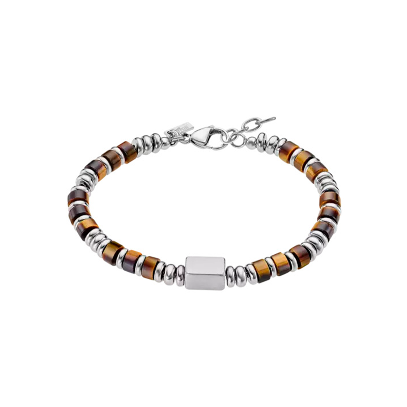 Pulsera Lotus Style Mujer Acero Plateada Y Marrón LS2448-2/1