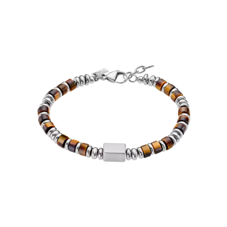 Pulsera Lotus Style Mujer Acero Plateada Y Marrón LS2448-2/1
