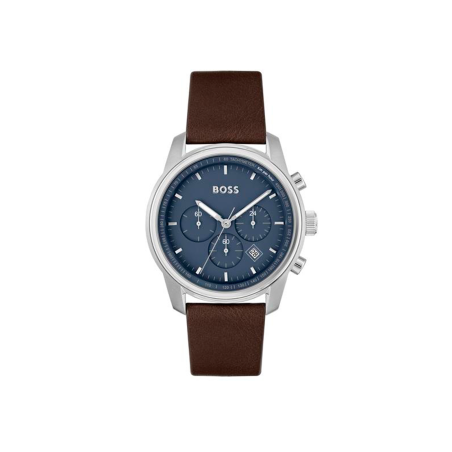 Reloj Hugo Boss Hombre Trace Azul, Plateado y Marrón 1514002