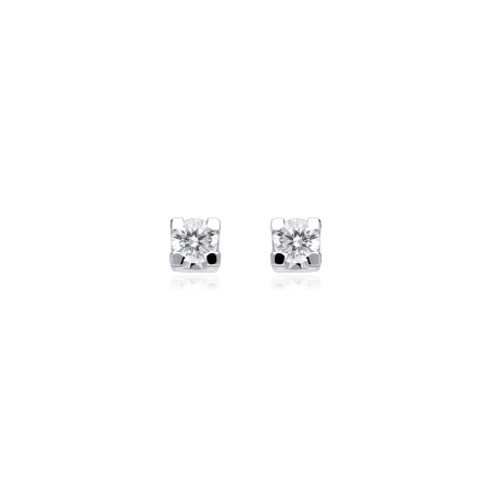 Pendientes Oro Blanco 18k y Diamantes 0.24 cts