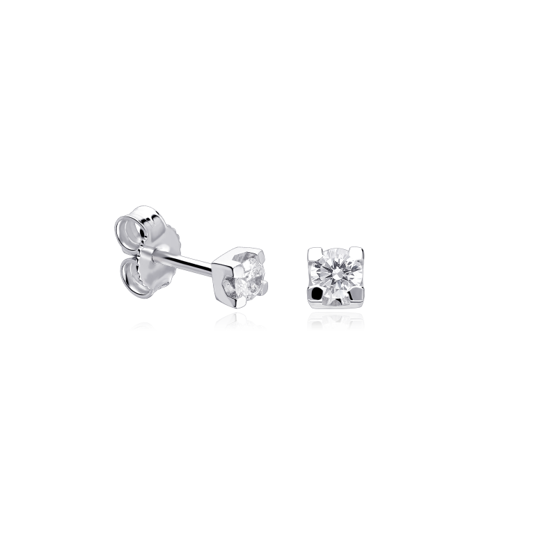 Pendientes Oro Blanco 18k y Diamantes 0.24 cts