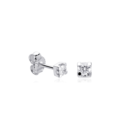 Pendientes Oro Blanco 18k y Diamantes 0.24 cts