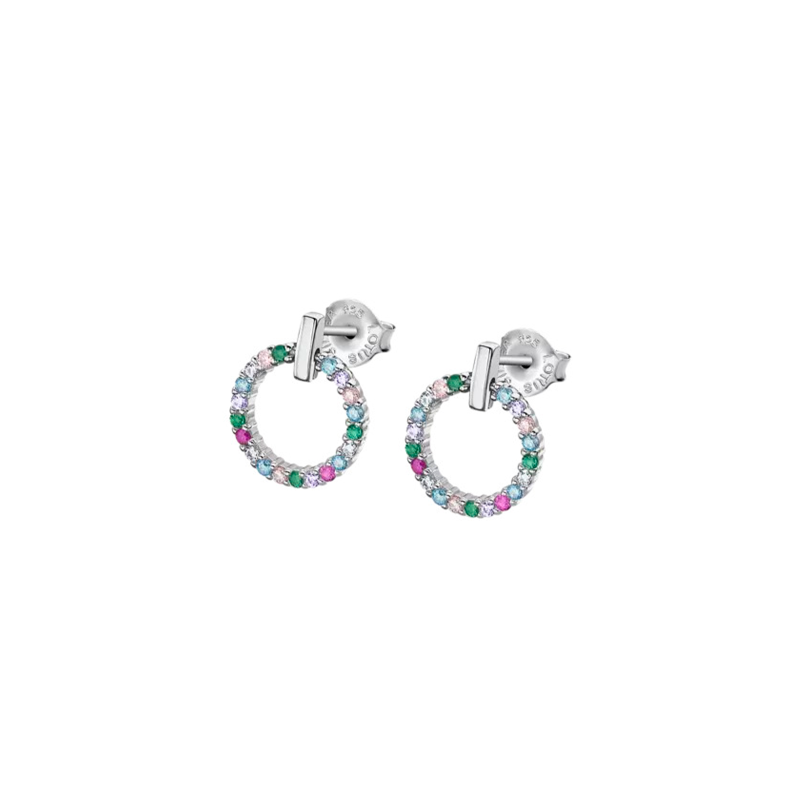 Pendientes Lotus Silver Mujer  Circonitas De Colores LP3100-4/2