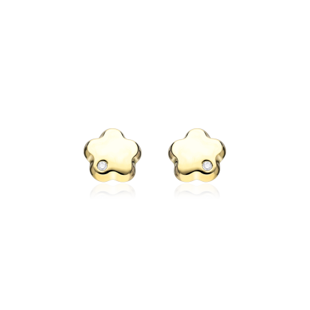 Pendientes Oro 18k y diamantes 0.018cts "Tamanar"