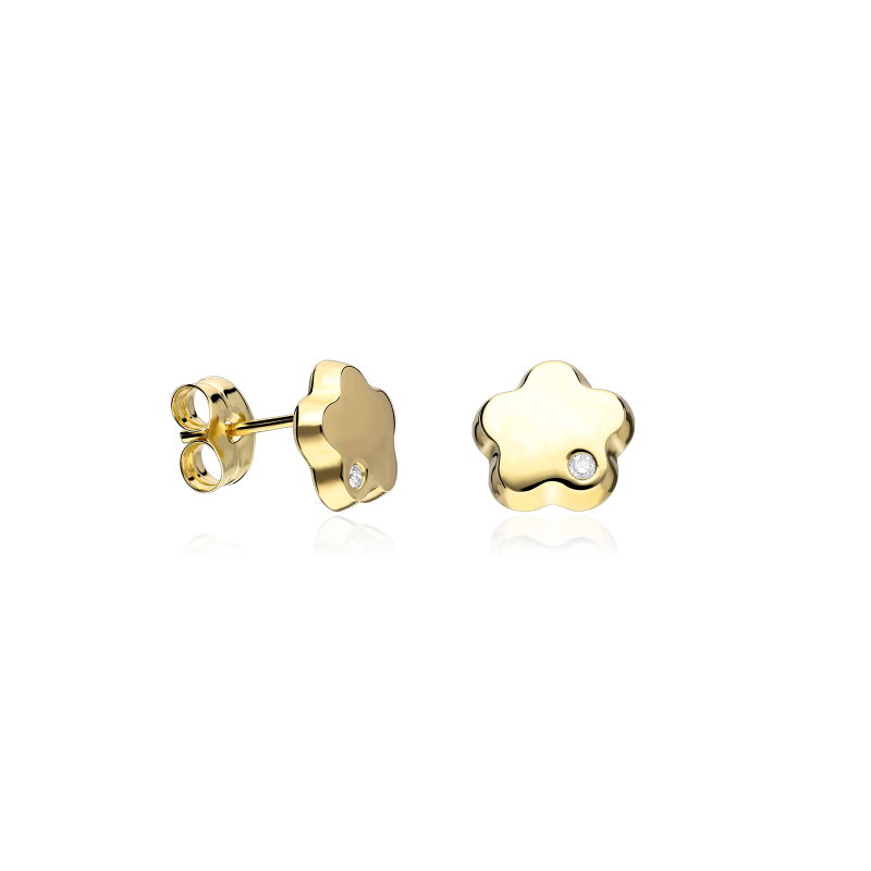 Pendientes Oro 18k y diamantes 0.018cts "Tamanar"