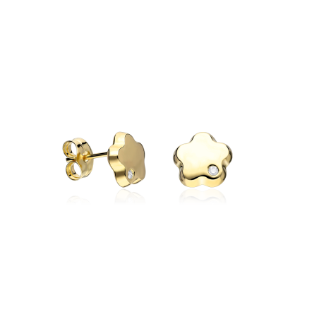 Pendientes Oro 18k y diamantes 0.018cts "Tamanar"