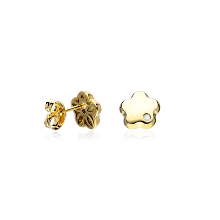 Pendientes Oro 18k y diamantes 0.018cts "Tamanar"