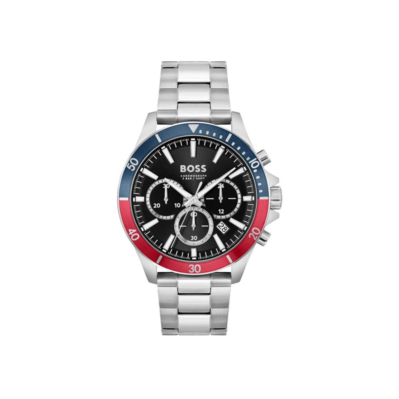 Reloj Hugo Boss Hombre Acero Inoxidable Rojo Y Azul 1514108