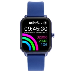 Reloj Mark Maddox Smart de metal negro correa silicona azul HS2001-30