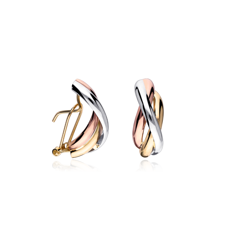 Pendientes Oro tricolor 18k "Echizen"