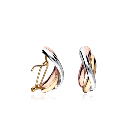 Pendientes Oro tricolor 18k "Echizen"