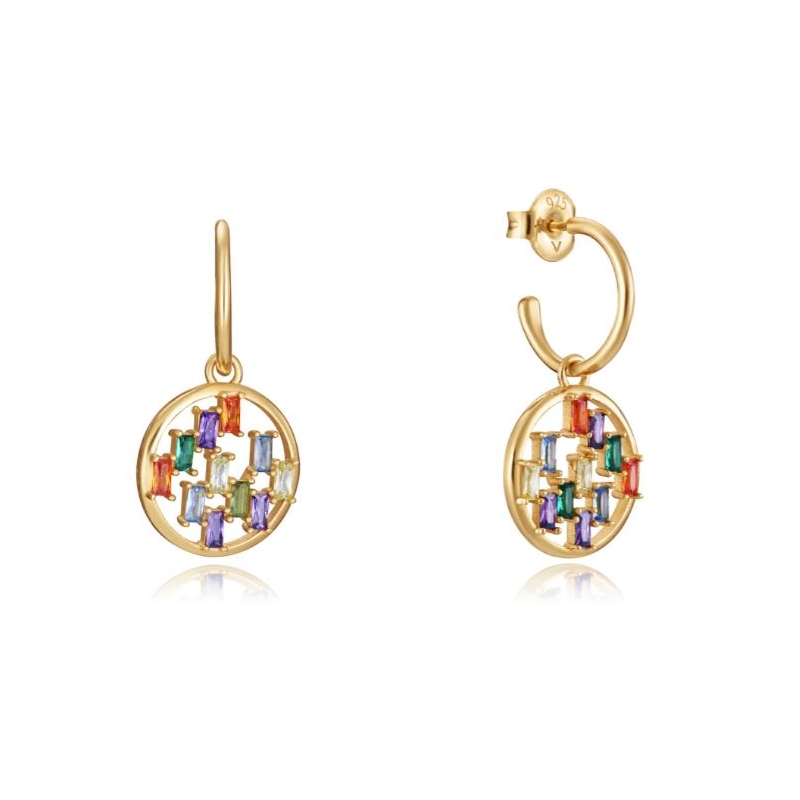Pendientes Viceroy acero con ip dorado y circonitas 15114E100-39