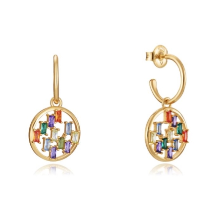Pendientes Viceroy acero con ip dorado y circonitas 15114E100-39