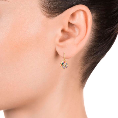 Pendientes Viceroy acero con ip dorado y circonitas 15114E100-39