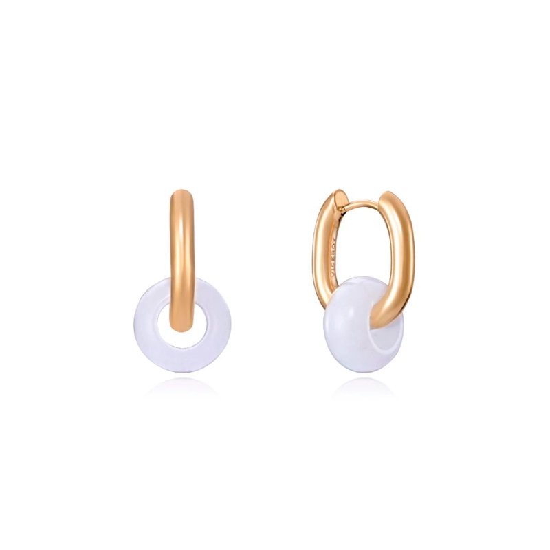 Pendientes Viceroy acero con ip dorado piedra blanca 15141E09019