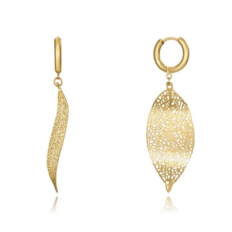 Pendientes Viceroy acero con ip dorado hoja 75319E01012