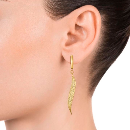 Pendientes Viceroy acero con ip dorado hoja 75319E01012