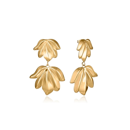 Pendientes Viceroy mujer acero dorado hoja 15158E01012