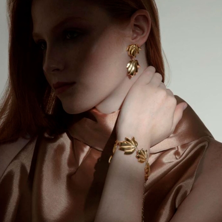 Pendientes Viceroy mujer acero dorado hoja 15158E01012