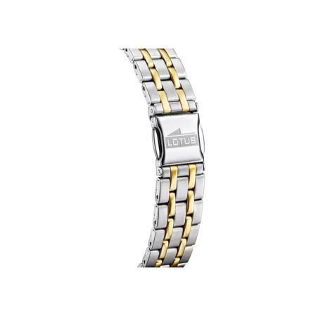 Reloj Lotus Mujer Square Bicolor Con Esfera Rosa 18981/2