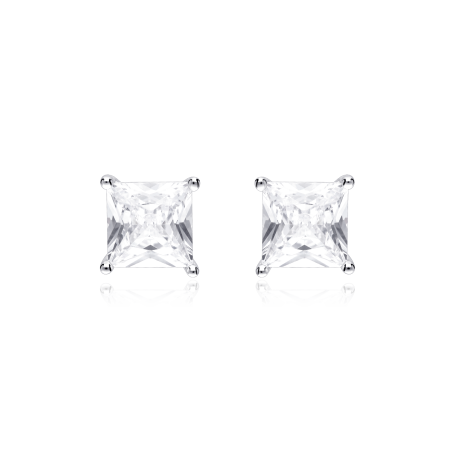 Pendientes plata primera ley y circonita "Cristiano"