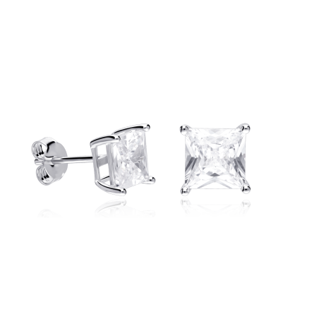 Pendientes plata primera ley y circonita "Cristiano"