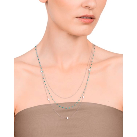 Collar Viceroy chic acero círculo perla y turquesas 75205C01000