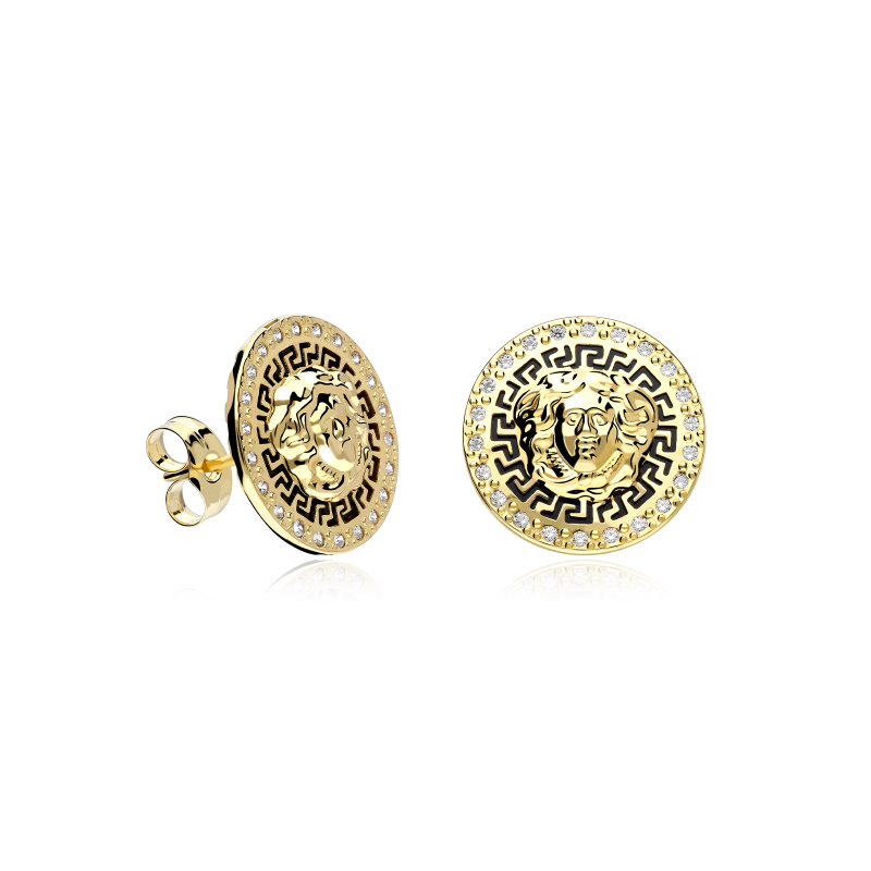 Pendientes Oro 18k y circonitas "Ersace"