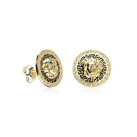 Pendientes Oro 18k y circonitas "Ersace"