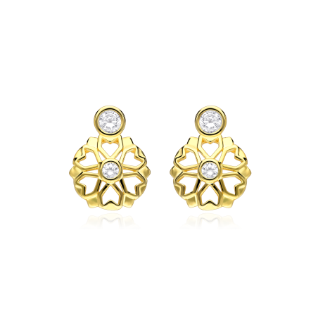 Pendientes Plata primera ley baño oro "Shah"