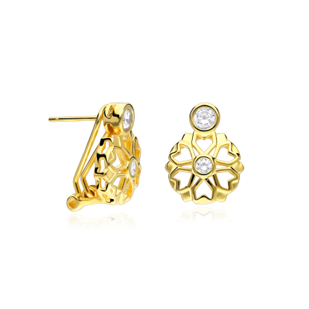 Pendientes Plata primera ley baño oro "Shah"