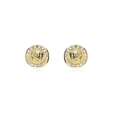 Pendientes Oro 18k y circonitas "Verso"