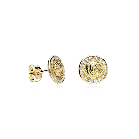 Pendientes Oro 18k y circonitas "Verso"