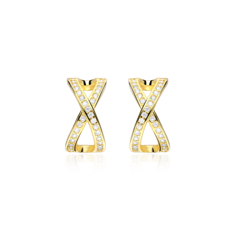Pendientes Plata primera ley baño oro "Aleph"