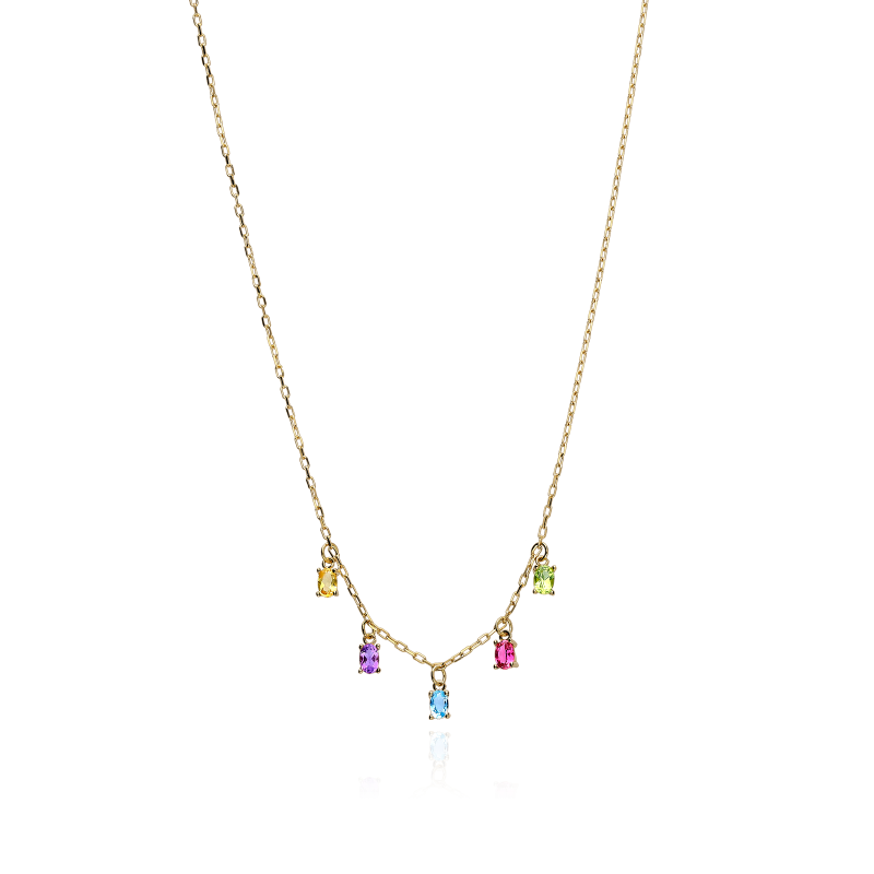 Gargantilla Oro 18k y gemas de color "Andrómeda"