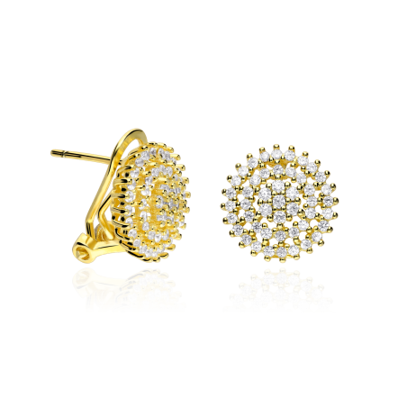 Pendientes Plata primera ley baño oro "Agra"