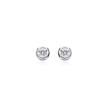 Pendientes Plata primera ley y circonita 4.5mm "Capri"