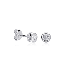Pendientes Plata primera ley y circonita 4.5mm "Capri"