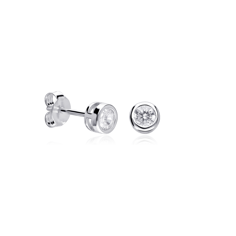 Pendientes Plata primera ley y circonita 4.5mm "Capri"