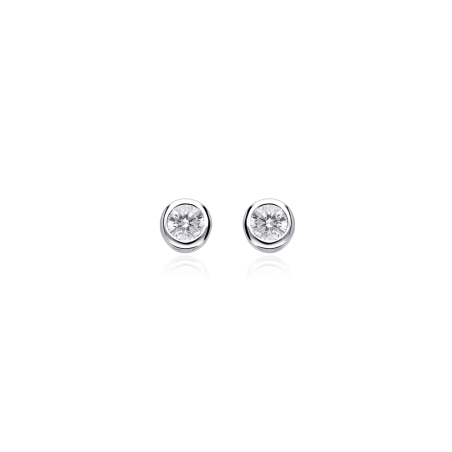 Pendientes Plata primera ley y circonita 3.5mm "Capri"