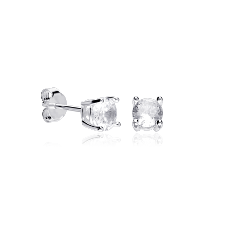 Pendientes Plata primera ley y circonita "Surat"