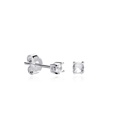 Pendientes Plata primera ley y circonita "Surat"