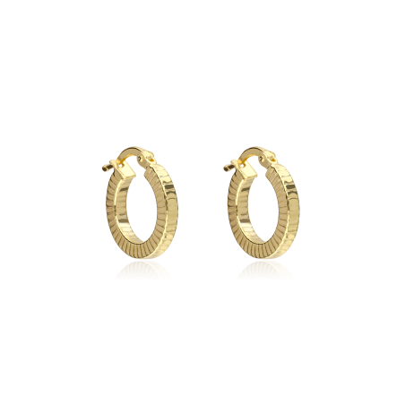 Aros Plata primera ley baño Oro 18k 15mm  "Memphis"