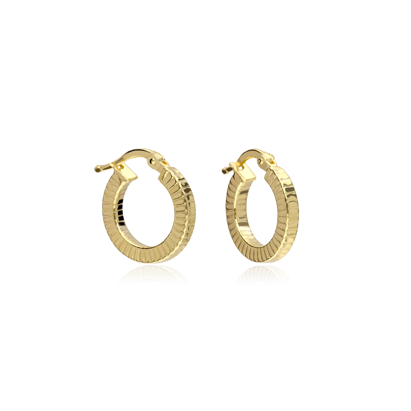 Aros Plata primera ley baño Oro 18k 15mm  "Memphis"