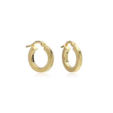 Aros Plata primera ley baño Oro 18k 15mm  "Memphis"