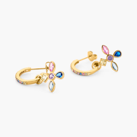 PENDIENTES AGATHA PARIS MINI CRIOLLAS LUCES MULTICOLOR 2380149-256-TU