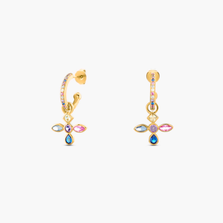 PENDIENTES AGATHA PARIS MINI CRIOLLAS LUCES MULTICOLOR 2380149-256-TU