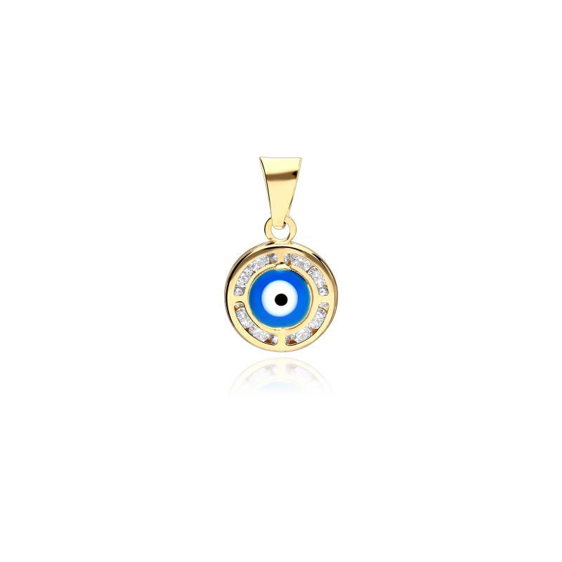 Colgante Oro 18k y circonitas 8mm "Allah"