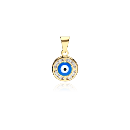 Colgante Oro 18k y circonitas 8mm "Allah"
