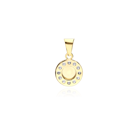 Colgante Oro 18k y circonitas 8mm "Allah"